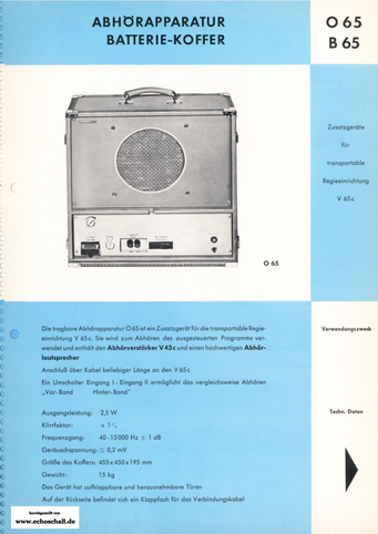 EAB Prospekt O65 B65 Abhörmonitor Batteriekoffer deutsch