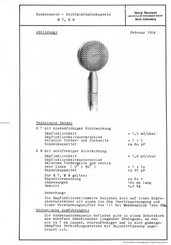 Neumann Prospekt M7 M8 Mikrofonkapseln 1954 deutsch