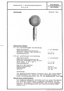 Neumann Prospekt M7 M8 Mikrofonkapseln 1954 deutsch