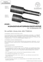 Schoeps Prospekt CMH Solistenmikrofone 1979 deutsch