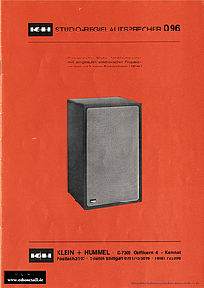 Klein + Hummel Prospekt O96 Studio-Regielautsprecher 1979 deutsch