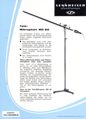 Sennheiser Prospekt MD82 Richtrohrmikrofon 1958 deutsch