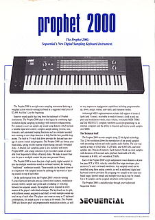 Sequential Brochure Prophet 2000 Sampler 1986 english