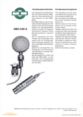 MBHO Prospekt MBC648a Mikrofonverstärker 1994 deutsch english