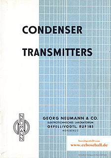 Neumann Gefell Catalog Condenser Microphones 1964 english