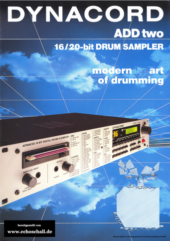 Dynacord Prospekt ADD-two Drumsampler 1989 deutsch english français