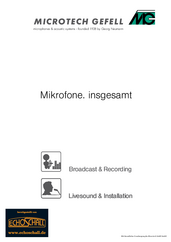 Microtech Gefell Katalog Mikrofone 2016 deutsch