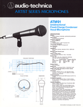 Audio Technica Brochure ATM91 Microphone 1980 english