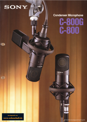 Sony Brochure C800 C800G Tube Condenser Microphones 1995 english