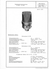 Neumann Prospekt M49b M50b Röhrenmikrofone 1959 deutsch
