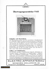 EAB Prospekt V65 Röhrenmischpult deutsch