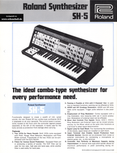 Roland Brochure SH-5 Synthesizer 1977 english
