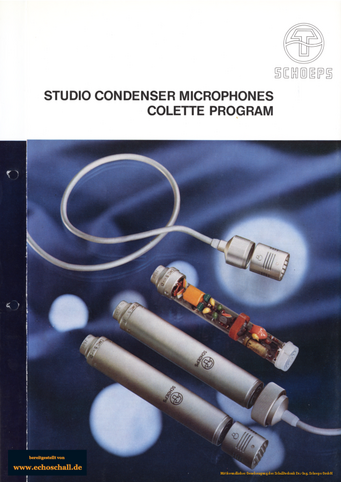 Schoeps Short Form Catalog Colette Series Microphones 1974 english