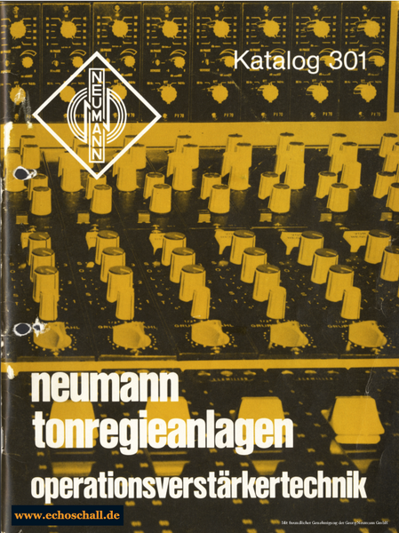 Neumann Katalog Tonregieanlagen 1975 deutsch