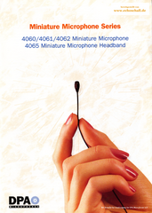 DPA Microphones Brochure Miniatur Microphone Series 4000 1998 english