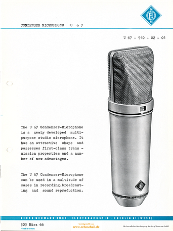 Neumann U67 Microphone Brochure (1966)