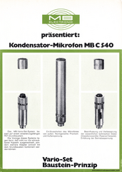Mikrofonbau MB Elektronik Prospekt MBC540 Kondensatormikrofon deutsch