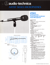 Audio Technica Brochure ATM31 Microphone 1979 english