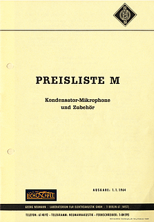 Neumann Preisliste Mikrofone 1964 deutsch