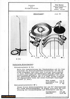 Neumann Prospekt Zubehör Kleinmembranmikrofone 1956 deutsch 