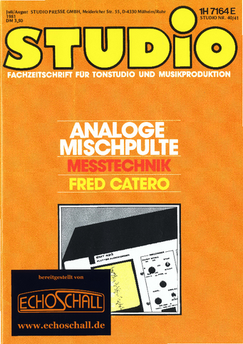 Studio Magazin Heft 40-41-Fred Catero über Drum Recording-Marktübersicht Messtechnik