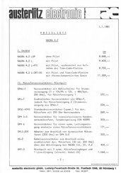 Austerlitz Preisliste Nagra 4.2 1981 deutsch