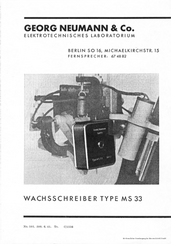 Neumann Prospekt MS33 Wachsschreiber 1941 deutsch