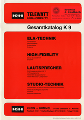 Klein + Hummel Katalog Telewatt K9 1985 deutsch