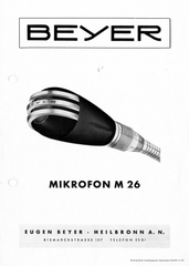 Beyer Prospekt M26 Tauchspulenmikrofon deutsch