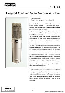 Sanken CU-41 Brochure Two-Way Capsule Microphone 2009 english