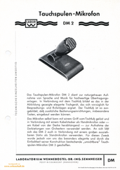 Sennheiser Labor W Prospekt DM2 (MD2) Mikrofon 1949 deutsch