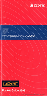 Sony Pocket Guide Professional Audio 1998 english
