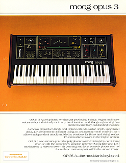 Moog Brochure Opus 3 Synthesizer 1980 english