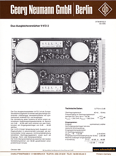 Neumann Prospekt V472-2 Line-Verstärker 1981 deutsch