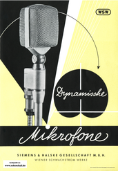 Siemens WSW Katalog Dynamische Mikrofone 1964 deutsch