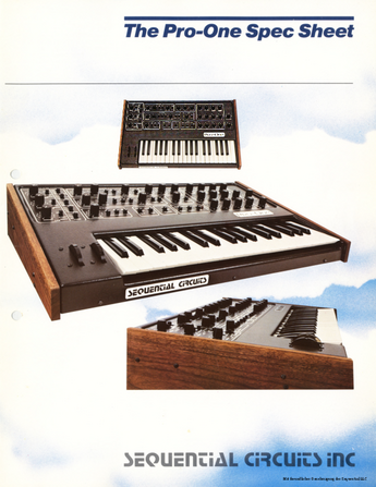 Sequential Circuits Prospekt Pro-One Model-100 Synthesizer 1981 deutsch