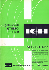 Klein + Hummel Preisliste 1966 deutsch