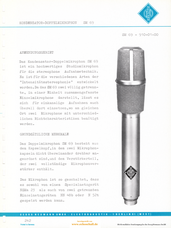 Neumann Prospekt SM69 Stereomikrofon 1964 deutsch 