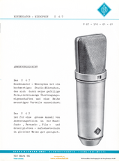 Neumann Prospekt U67 Mikrofon 1966 deutsch