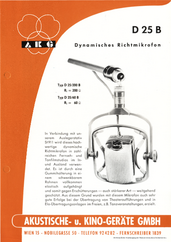 AKG Prospekt D25B Mikrofon 1958 deutsch