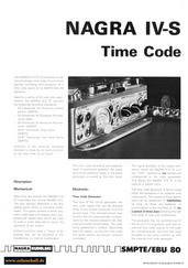 Kudelski Brochure Nagra IV-S Time Code 1989 english