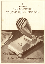 Siemens Prospekt Typ 6S Ela 1203 Mikrofon 1948 deutsch