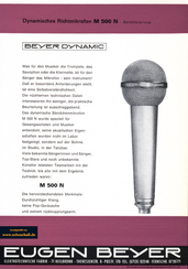 Beyer Dynamic Prospekt M500N Bühnen-Bändchenmikrofon 1969 deutsch