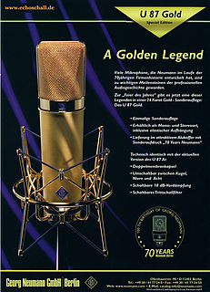 [Translate to Englisch:] Neumann Prospekt U87 Gold Edition 1998 deutsch