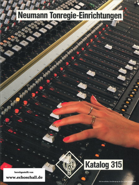 Neumann Katalog Tonregieeinrichtungen 1985 deutsch