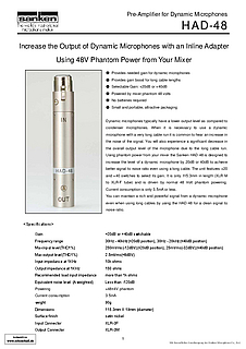 Sanken Brochure HAD-48 Mic Preamplifier 2009 english