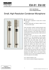 Sanken CU31 CU32 Brochure Small Size Microphones 2009 english