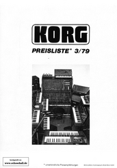 Korg Preisliste 1979 deutsch