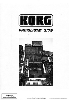 Korg Preisliste 1979 deutsch