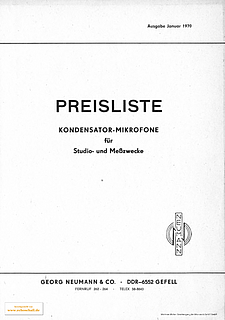 Neumann Gefell Preisliste 1970 deutsch